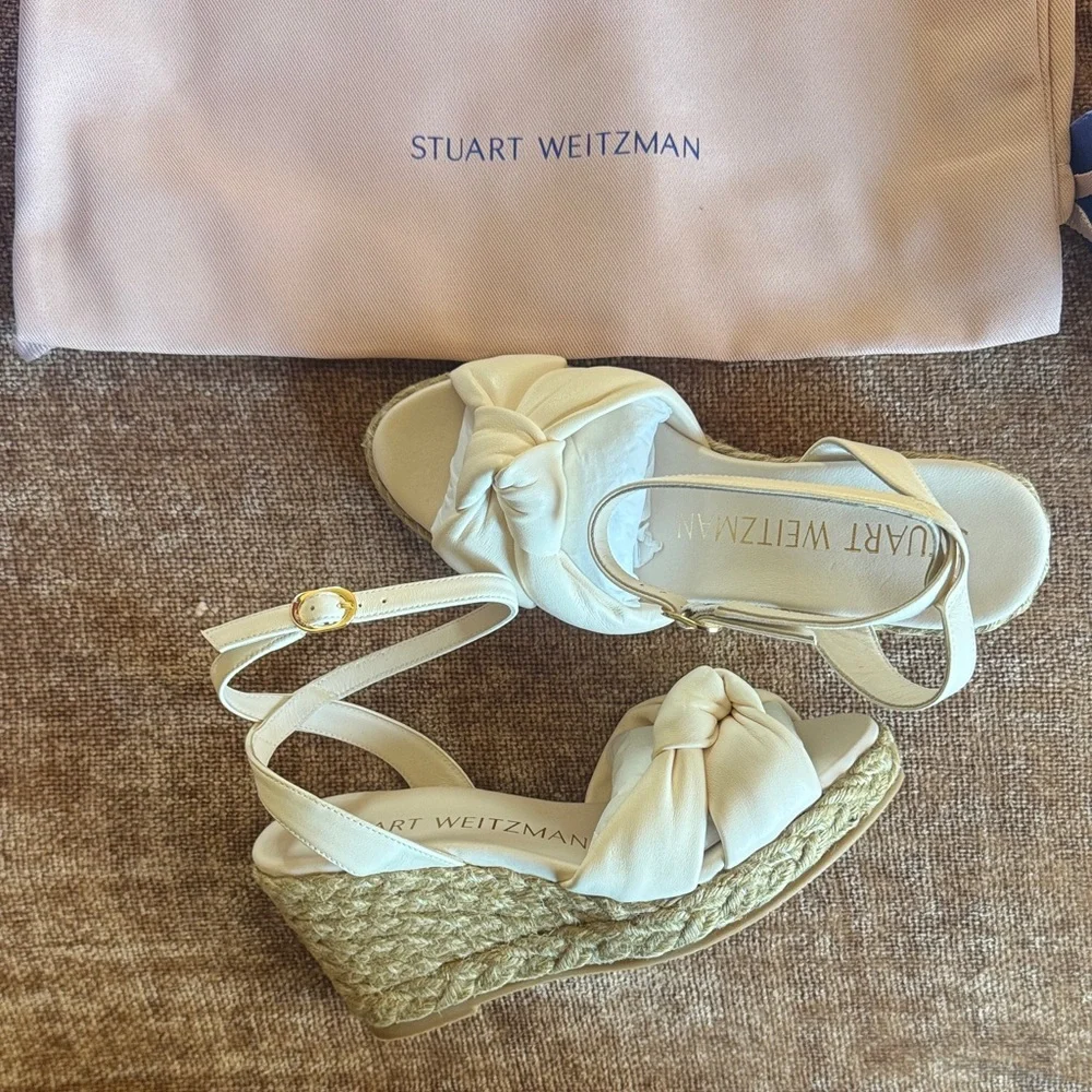 Stuart Weitzman Natural Wedge Sandals - Picture 3 of 6